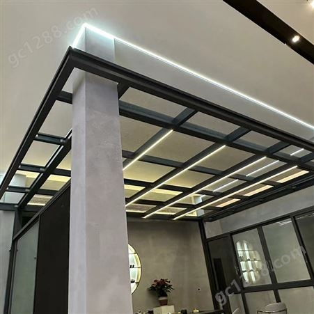 120系列中式铝合金玻璃别墅阳光房 拼接式阳 光房电动遮阳帘