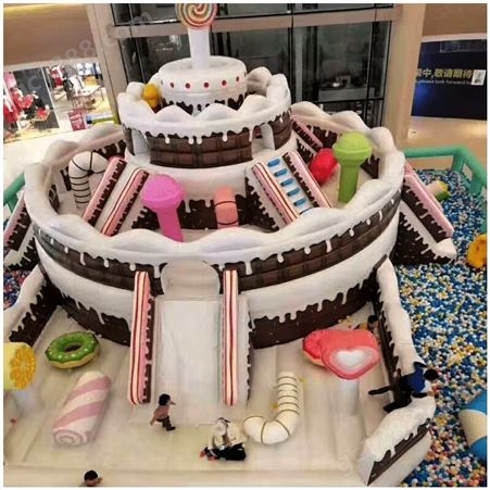 蛋糕充气城堡 儿童游乐设施 滑滑梯 大型蹦床玩具 亲子游玩